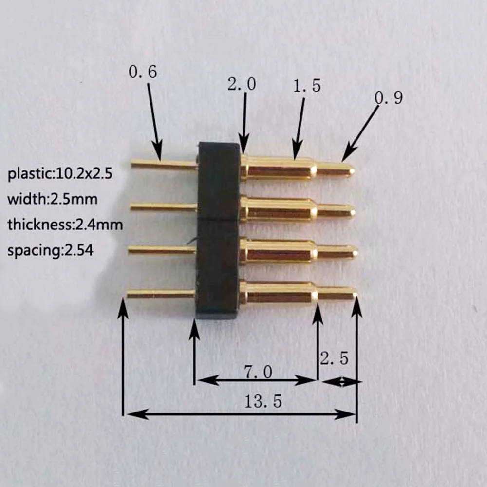 loaded pogo pin male plug connector for electrical pogopin