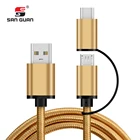 USB 3.1 Type C Cable Micro USB 2-in-1 Duo Cable Micro USB Type-C Duo Cable with Type C Convert Adapter