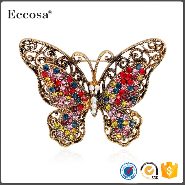amethyst purple butterfly crystal pin brooch