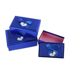 2017 Selling High end custom luxury fancy glitter metallic paper gift boxes with ribbon tie