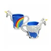 3D white horse mug embossed ceramic mugs coffee animal tea cup wholesale