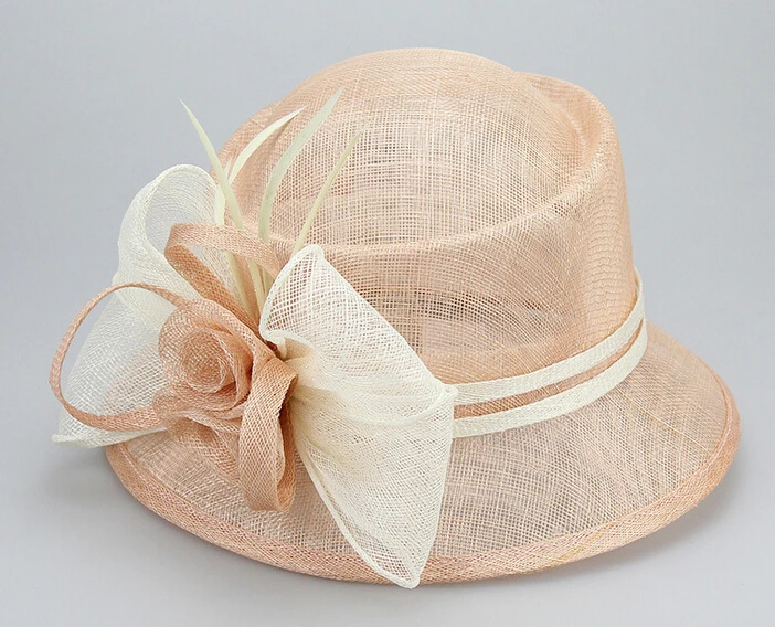 Wholesale Elegant Quality White Church Hats Sinamay Ladies Hats For