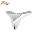 Sofa accessories triangle chrome metal decorative cast iron furniture legs sofa hardware chrome silver couch legs