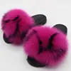 Natural Real Fur Slippers Women Fox Home Fluffy Sliders Comfort With Feather Furry Summer Flats Ladies Shoes Slides