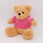 Lovely Plush Brown teddy bear wearing vivid pink clothing stuffing bear baby toy gifts
