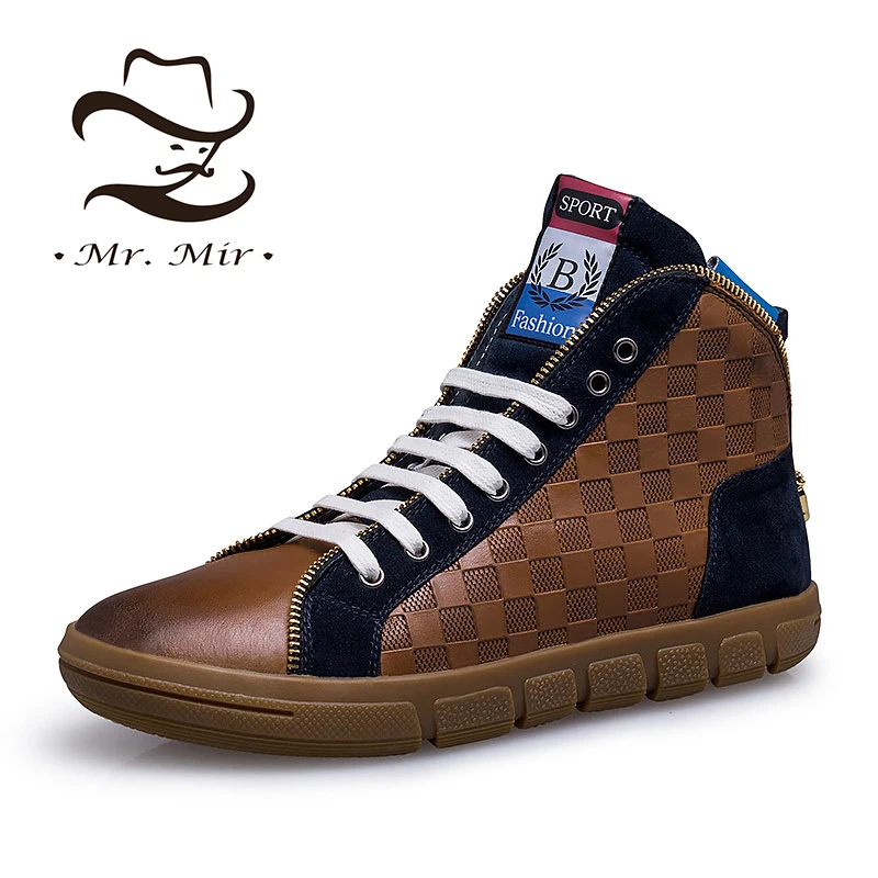 Mr Mir 2015 New Style Genuine Leather Men Flats, Fashion Big Size Leather Men Sneakers, Quality Design Brand Men Shoes
