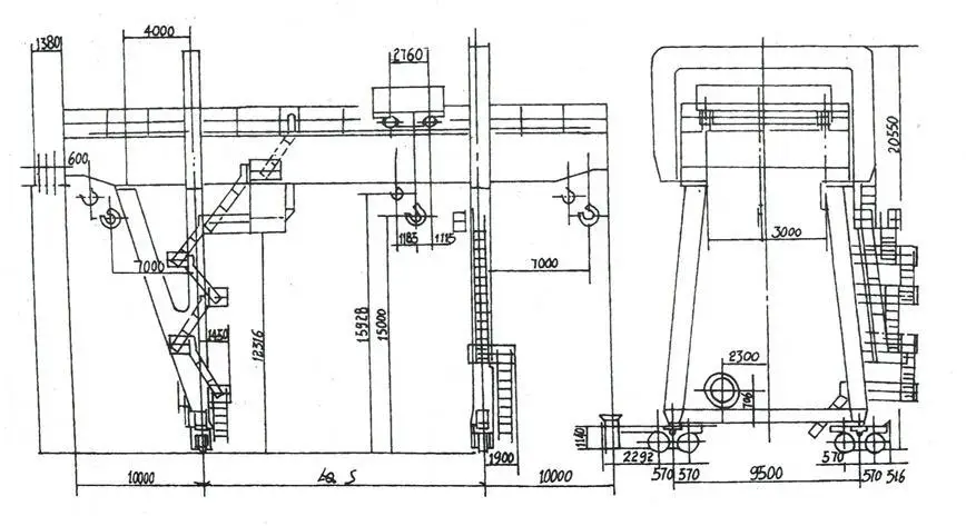 20 tダブルビームガントリークレーン用リフティング鋼管屋外使用法仕入れ・メーカー・工場