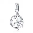 Starland Authentic 925 Sterling Silver Traveling Dream Map & Plane Charm Beads Fit Charm Bracelets Fashion DIY Jewelry S925