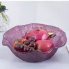 Flower shaped diamond PET table fruit plate fruit bowl plate Extra large capacity salad bowl fruit plate