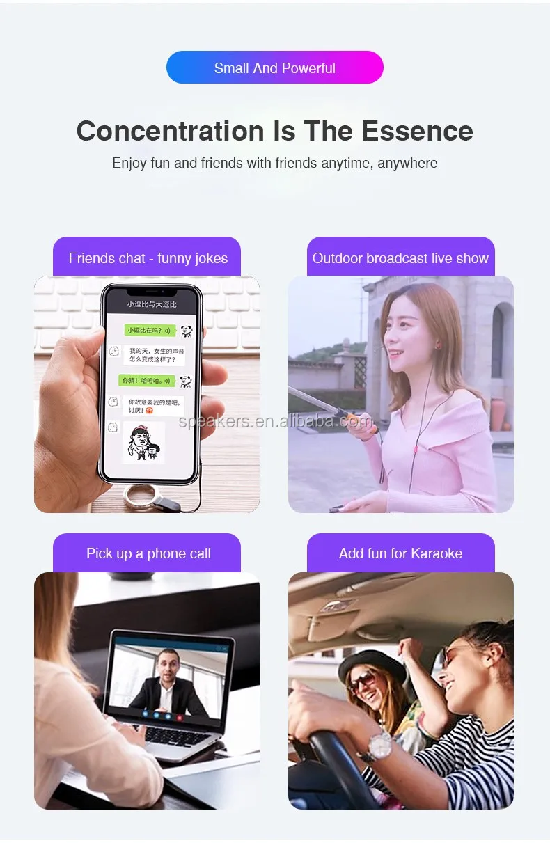 Black Music Live Show Sound Box Mini Voice Changer Toy for Wired Headset MIC Earphone Mobile Phone Voice Chat Talking Singing - ANKUX.COM