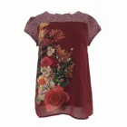 Top Quality Luxury Casual 100% Polyester Short Sleeve Office Ladies Top Blouse Shirt