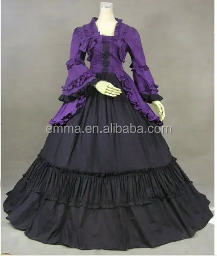 Manicotto di Soffio Vintage Vittoriano Ball Gown Rievocazione Gotica Partito Vestito Cosutme SC5214