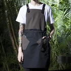 Latest Fashion chef uniform, hotel restaurant kitchen cooking Strap long custom canvas Apron waiter waitress apron