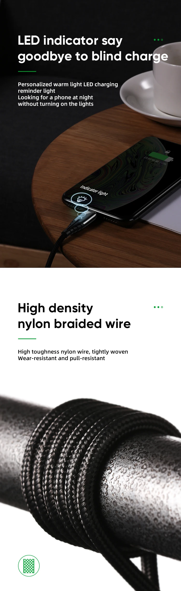 Phone Quick Charge Type C Micro Data Led Usb Charging 3 in 1 Magnetic Cable - ANKUX.COM