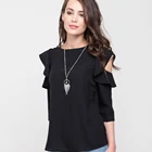 Women's Casual Fashion Clothing O Neck Shirt Chiffon Plus Size Tops Blouse for Summer