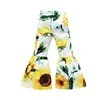 Sunflower Flare Pants Kid Baby Girl Bell Bottom Pants Floral Trumpet Trousers Outfits