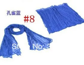 JPscarf 9000 Korean wrinkle scarf wild candy -colored transparent elegant silk scarf shawl lots of colors