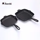 cast iron grill pan black pre-seasoned grill fry pan