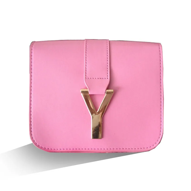 New Korean Fashion women small bag Candy color PU leather Y word mini chain shoulder bag Ladies messenger bag Free shipping