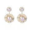 fashion gold pearl earrings for women daily wear Wholesale N95301