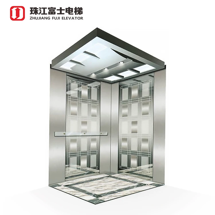 China ZhuJiangFuJi Supplier Stainless Steel Passenger Gearless Traction Machine Residential Elevators/Home Elevator Price