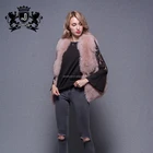 Latest fur vest women pink real fox fur vest Genuine real fox fur vest women