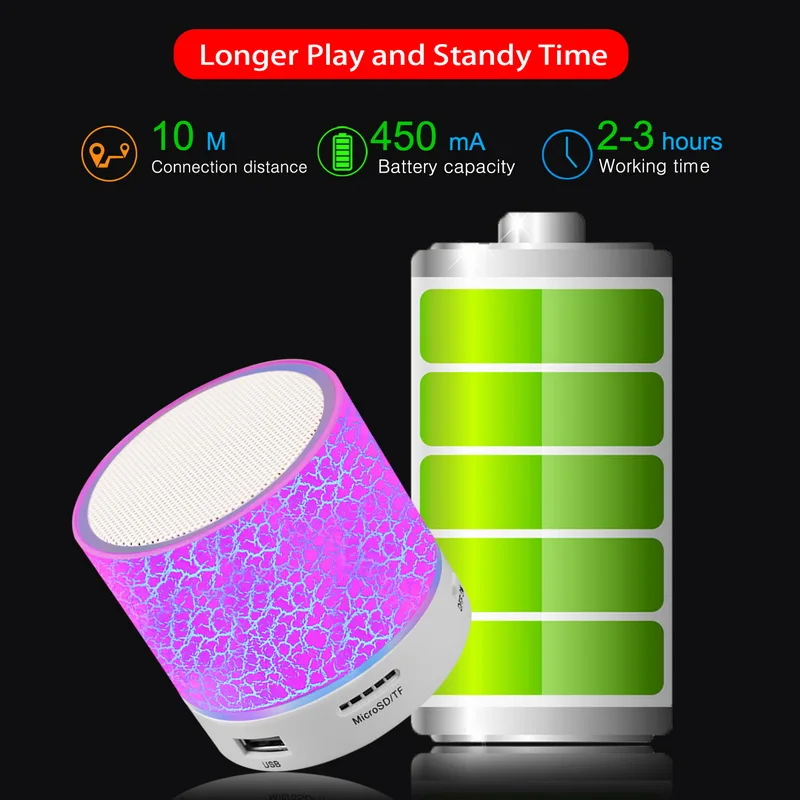 Wholesale New product portable subwoofer S10 Wireless Speaker car handsfree mini bluetooth loud speaker with led light - ANKUX.COM