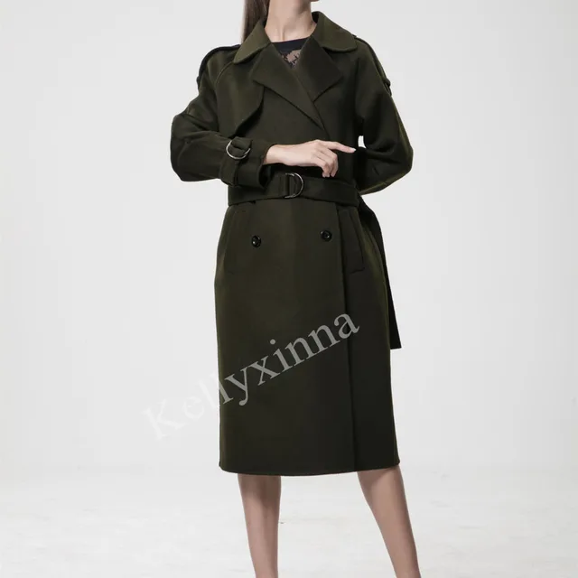 green woolen coat