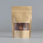 Biodegradable stand up pouch / brown kraft paper bag with zipper / coffee packaging bag