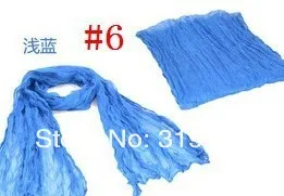 JPscarf 9000 Korean wrinkle scarf wild candy -colored transparent elegant silk scarf shawl lots of colors