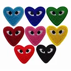 GUGUTREE small hearts eyes patches,embroidery badges,appliques for denim jeans shoes