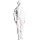 Industrial waterproof white disposable protective coveralls jumpsuit with hood for sale online