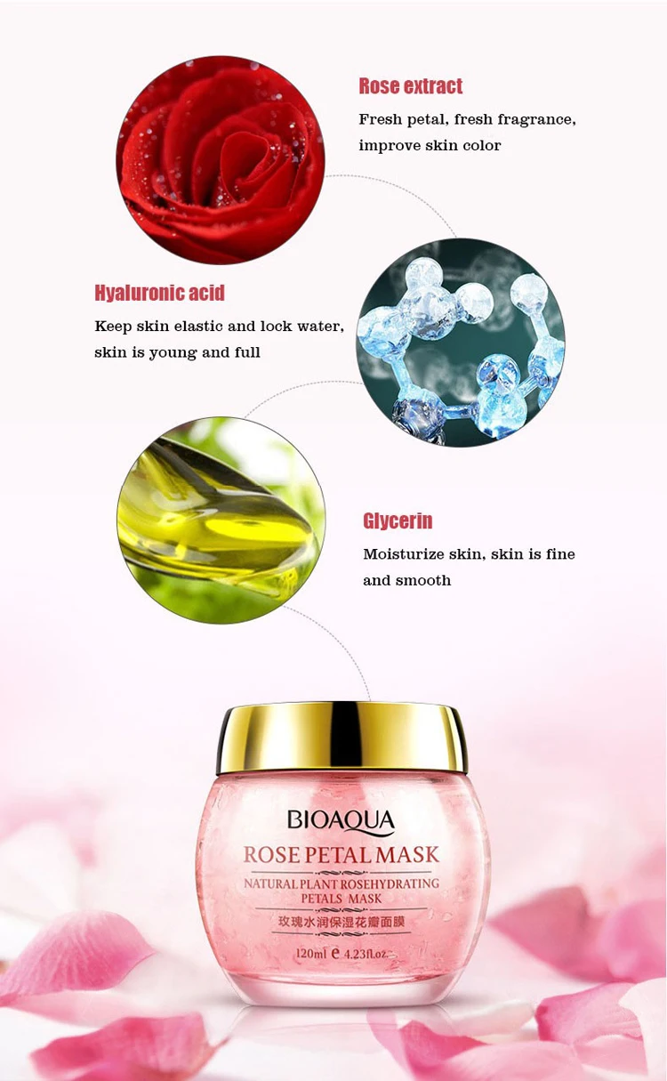 private label Bioaqua rose petal mask oil control whitening Moisturizing skin care Sleep Mask