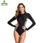 Custom Printed One Piece Swimsuit Long Sleeve Swimwear Women Retro Swimsuit Vintage One-piece Surfing Swim Suits