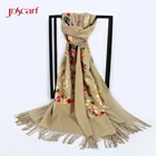Embroidered customized wool shawl woven pashmina scarf