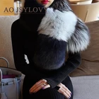 Fashion Collar Garment Real Big Long Fur Fox Scarf