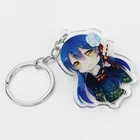 holographic acrylic charm keychain epoxy glitter China manufacturer high quality llaveros vograce clear acrylic keychain