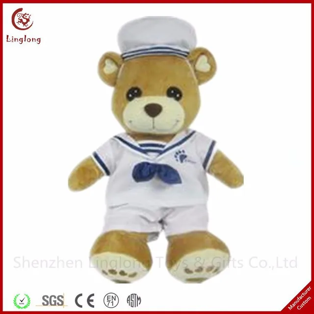 washable little bear with sailor suit oem cartoon dress teddy