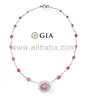 Conch Pearl Diamond Platinum Necklace - GIA Certified