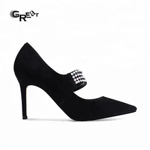 Chengdu Factory Women's High Shoes Handmade Rhinestone Summer Shoes Discount Dress Shoes