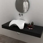 BS-8344 Artistic counter top marble bath hotel composite resin stone wash hands basin molds copper portable bathroom sink