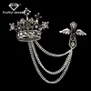 Exquisite Collar Party Accessories Brooch Silver Plated Alloy Unisex Brooches Crystal Crown Cross Wing Tassel Big Brooches