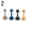 Titanium Anodized Labret with Ball Body Piercing Jewelry