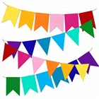 2 Pack Multicolor Felt Pennant Banner Flags for Kids Birthday Party Decorations