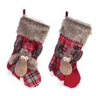 Decorations Accessory Christmas Decorations And Party Accessory Faux Fur Fabric Reindeer Plush Xmas Stocking
