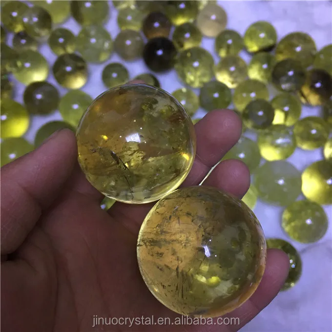 wholesale natural rock citrine quartz crystal ball sphere yellow