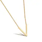 Fashion rose gold V shape short stainless steel necklace for women
