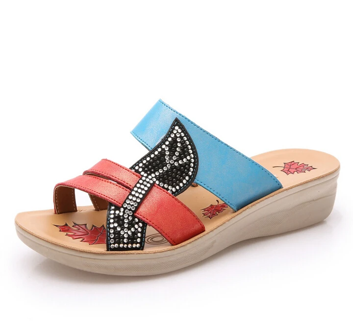 Plus Size 35-41 Women Sandals Shoes Casual Beach Slippers Mixed Colors Woman Shoe Flip Flops Sandy DX2829