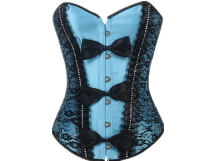 women shapers! 2015 New Jeans Blue lace Corselet Sexy Denim Corset Women's Corselet Strapless Boned Corset And Bustiers
