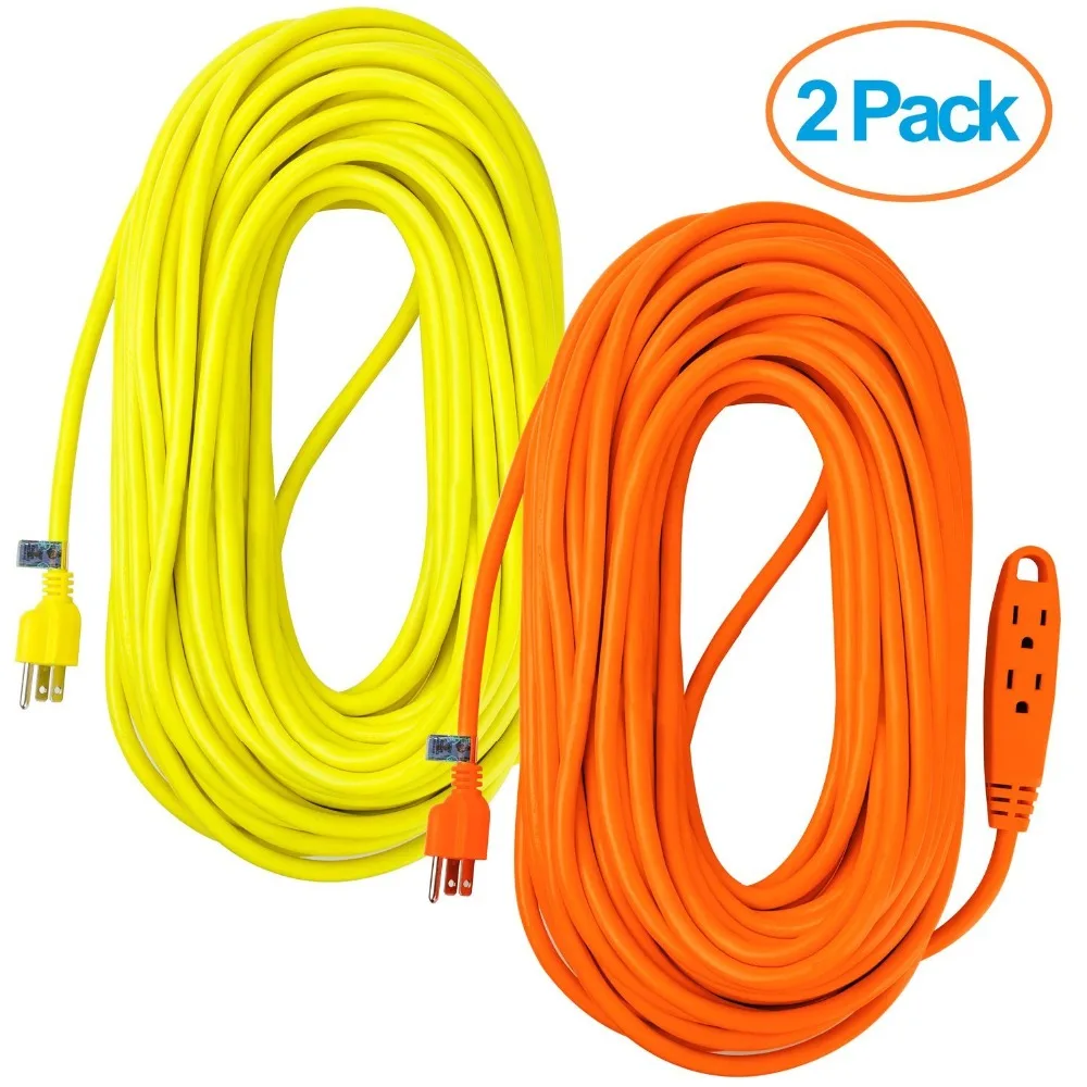 100 Feet 3 Outlet Heavy Duty Extension Cord Outdoor Extension Cord